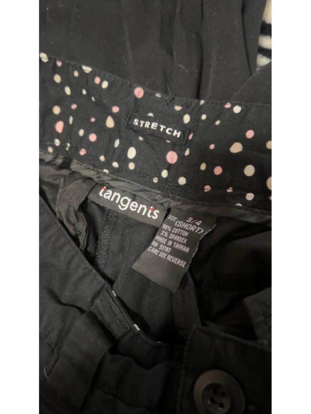 Tangenis Black Stretch Pants Size 3/4 Short